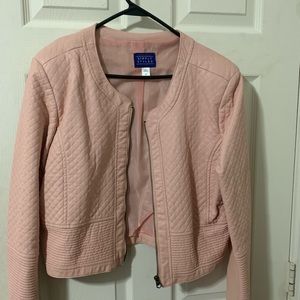 Pink faux leather jacket